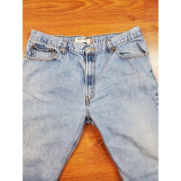 Levi's 505 Jeans Mens 40 x 30 Straight Leg Regular Fit Light Wash - Picture 5 of 6